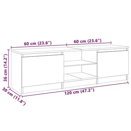  Comodă TV cu lumini LED, stejar sonoma, 120x30x35,5 cm