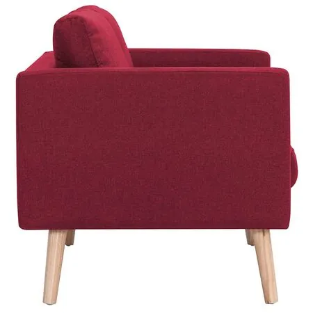  Canapea cu 3 locuri, roșu vin, material textil