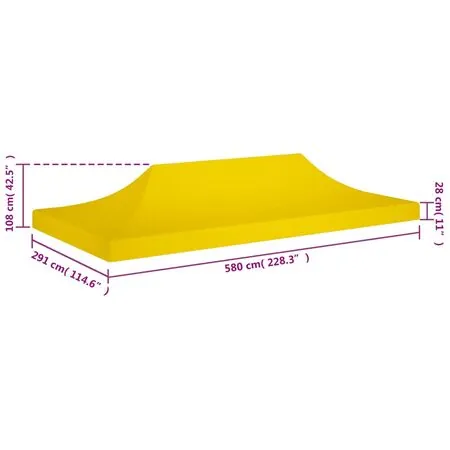  Acoperiș pentru cort de petrecere, galben, 6 x 3 m, 270 g/m²