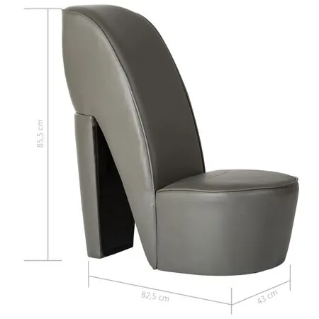  Scaun, design toc înalt, gri, piele artificială