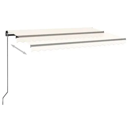  Copertină retractabilă manual cu LED, crem, 450x300 cm