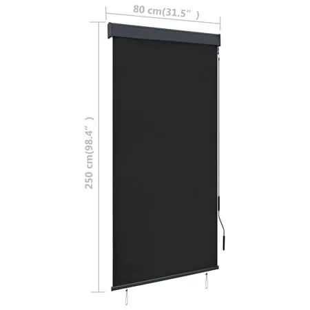  Jaluzea tip rulou de exterior, antracit, 80 x 250 cm