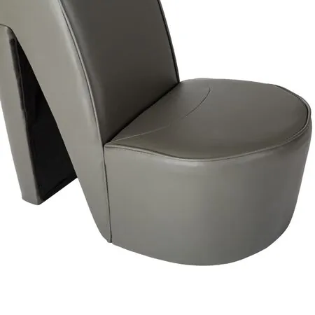  Scaun, design toc înalt, gri, piele artificială