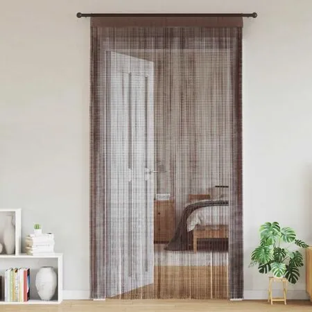  Draperii cu franjuri, 2 buc., 140 x 250 cm, maro