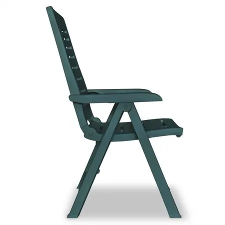  Scaune de grădină rabatabile, 2 buc., verde, plastic