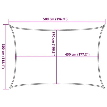  Pânză parasolar, antracit, 3 x 5 m, HDPE, 160 g/m²