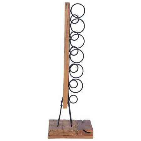  Suport 6 sticle de vin, 35x35x100 cm, lemn masiv de tec