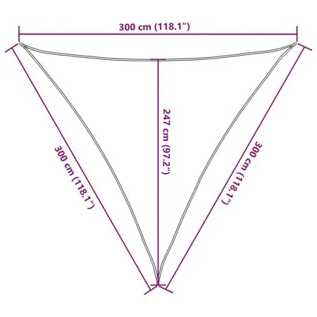  Pânză parasolar, negru, 3x3x3 m, HDPE, 160 g/m²