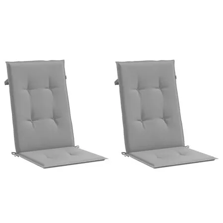 Perne scaun cu spătar înalt, 2 buc., gri, 120x50x3 cm, textil