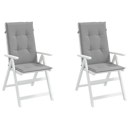  Perne scaun cu spătar înalt, 2 buc., gri, 120x50x3 cm, textil