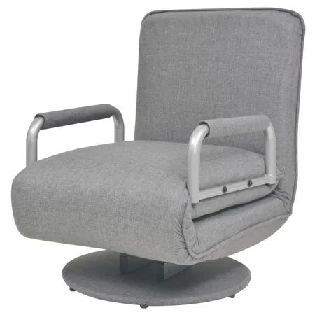  Scaun pivotant și canapea extensibilă, gri deschis, textil