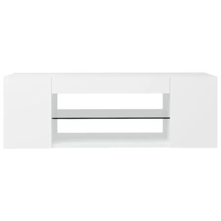  Comodă TV cu lumini LED, alb, 90x39x30 cm