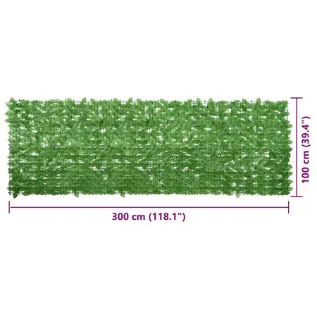  Paravan de balcon, frunze verde închis, 300x100 cm