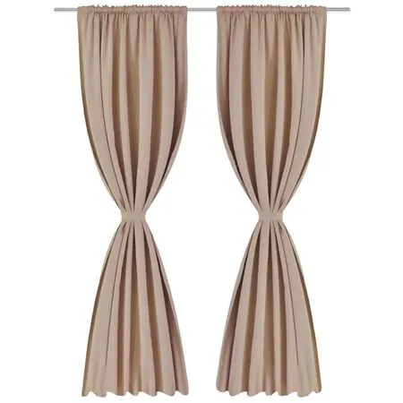 Draperii opace cu rejansă, 2 buc., crem, 135 x 245 cm