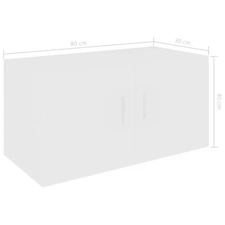  Dulap montat pe perete, alb, 80x39x40 cm, lemn prelucrat