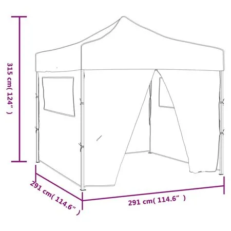 41468  Green Foldable Tent 3 x 3 m with 4 Walls 