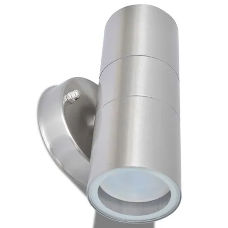  Aplică LED perete exterior 2 buc, oțel inoxidabil, sus/jos