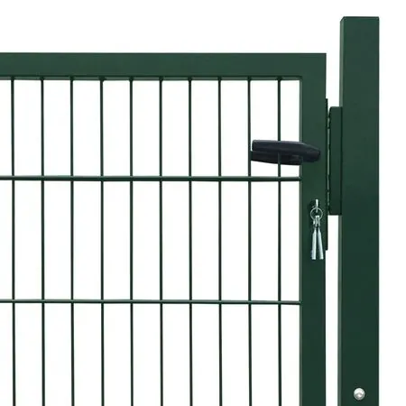  Poartă pentru gard 2D (simplă), verde, 106x130 cm