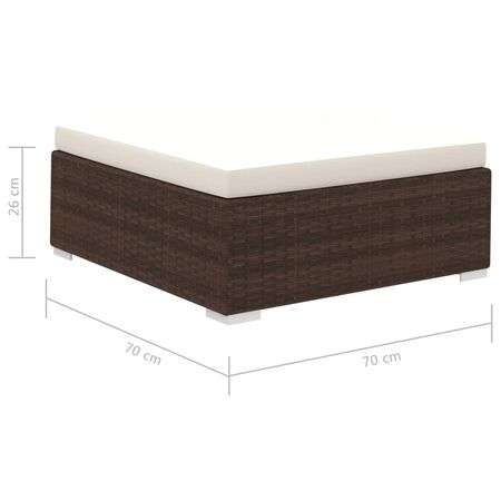  Set mobilier de grădină cu perne, 12 piese, maro, poliratan