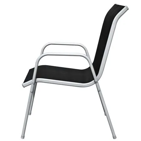  Set mobilier de exterior, 5 piese, negru, oțel