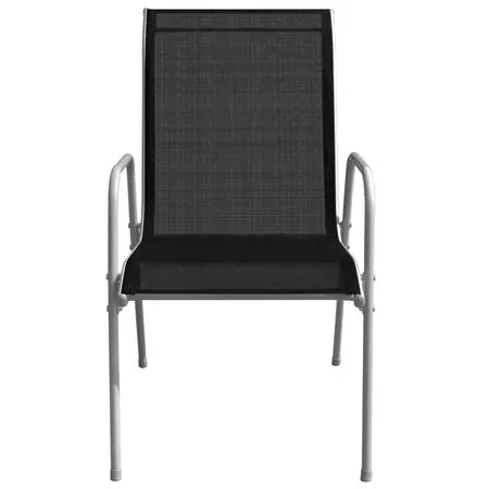  Set mobilier de exterior, 5 piese, negru, oțel