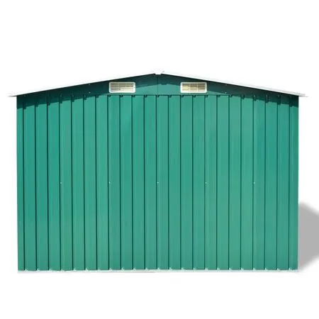  Magazie șopron metalic de grădină, 257 x 205 x 178 cm, verde