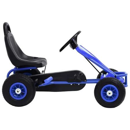  Mașinuță kart cu pedale și roți pneumatice, albastru