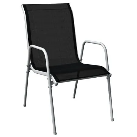  Set mobilier de exterior, 5 piese, negru, oțel