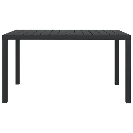 Masă de grădină, negru, 150 x 90 x 74 cm, aluminiu și WPC