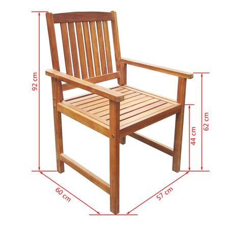  Set mobilier de exterior, 7 piese, lemn masiv de acacia