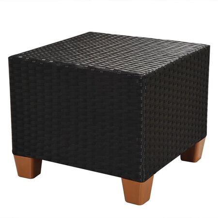  Set mobilier de grădină cu perne, 7 piese, negru, poliratan
