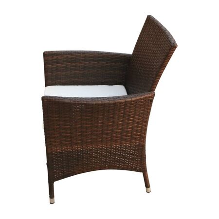  Set mobilier de exterior cu perne, 5 piese, maro, poliratan
