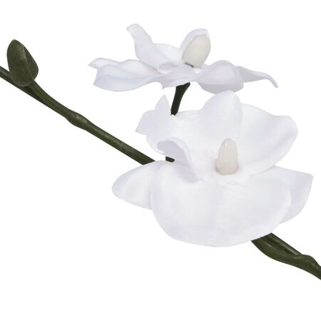  Plantă artificială orhidee cu ghiveci, 30 cm, alb