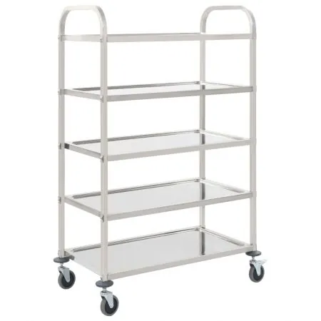  Cărucior de bucătărie 5 niveluri 107x55x147 cm oțel inoxidabil