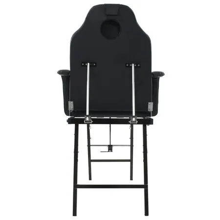  Scaun tratament facial, piele artificială, 185x78x76 cm, negru