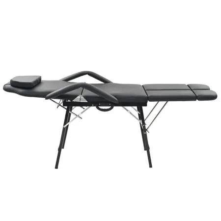  Scaun tratament facial, piele artificială, 185x78x76 cm, negru