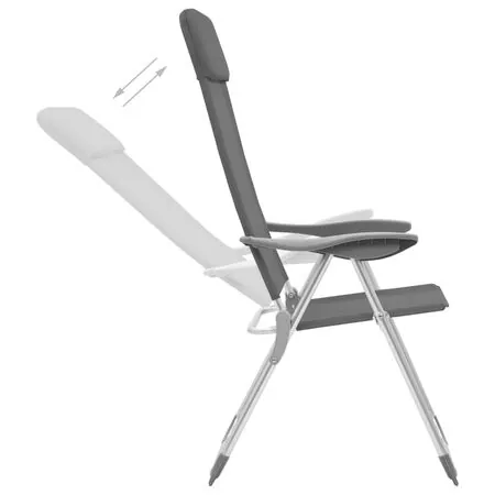  Scaune de camping pliante, 4 buc., gri, aluminiu