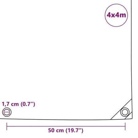 Prelată, gri, 650 g/m², 4x4 m