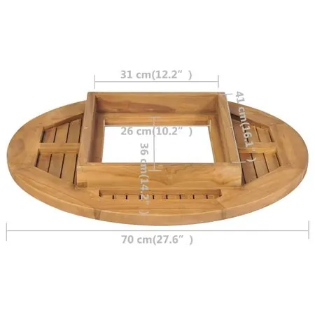  Blat de masă pentru lada de bere, 70 cm, lemn de tec