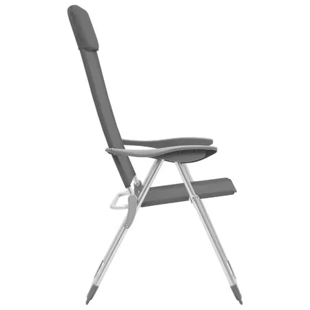  Scaune de camping pliante, 4 buc., gri, aluminiu
