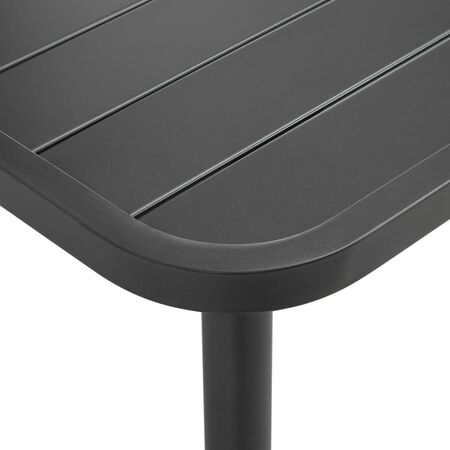  Set mobilier de exterior, 7 piese, gri închis, oțel