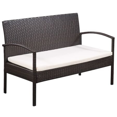  Set mobilier de grădină cu perne, 5 piese, maro, poliratan