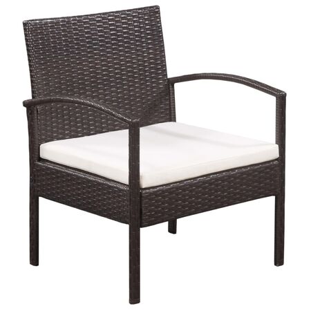  Set mobilier de grădină cu perne, 5 piese, maro, poliratan