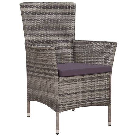  Set mobilier bistro, 3 piese, gri, poliratan
