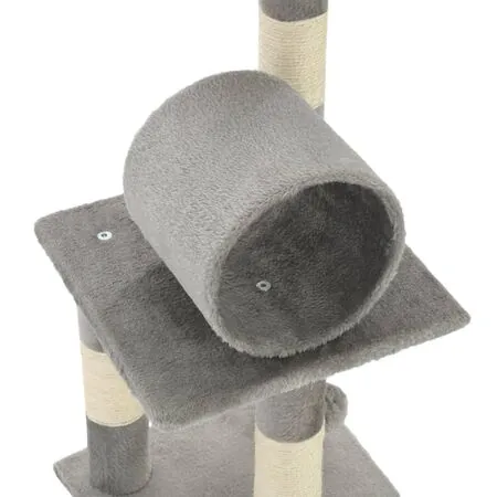  Ansamblu pentru pisici, stâlpi din funie de sisal, 65 cm, gri