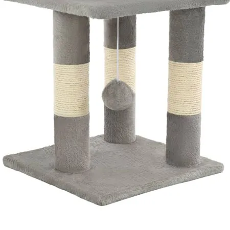  Ansamblu pentru pisici, stâlpi din funie de sisal, 65 cm, gri