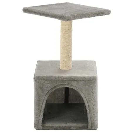  Ansamblu pentru pisici, stâlp cu funie de sisal, gri, 55 cm