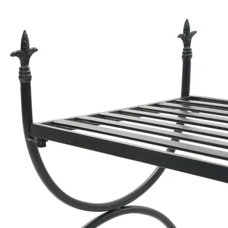  Bancă în stil vintage, negru, metal, 83x42x55 cm