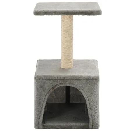  Ansamblu pentru pisici, stâlp cu funie de sisal, gri, 55 cm
