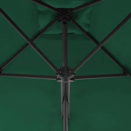  Umbrelă de soare de exterior, stâlp din oțel, verde, 250x250 cm